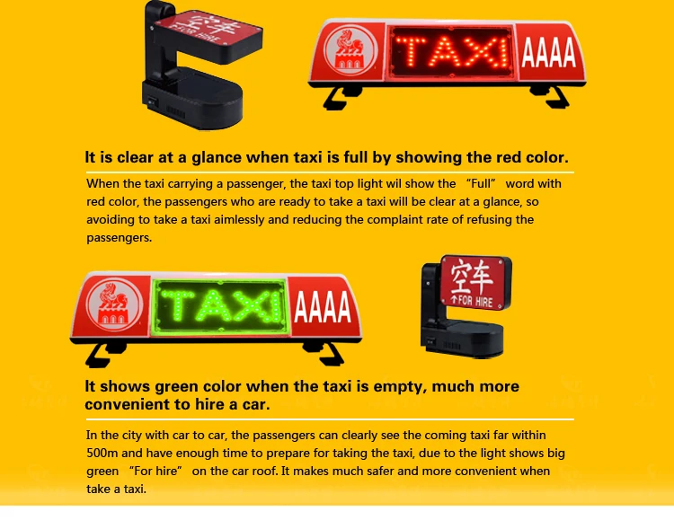 New 2020 innovation taxi cab advertising sign