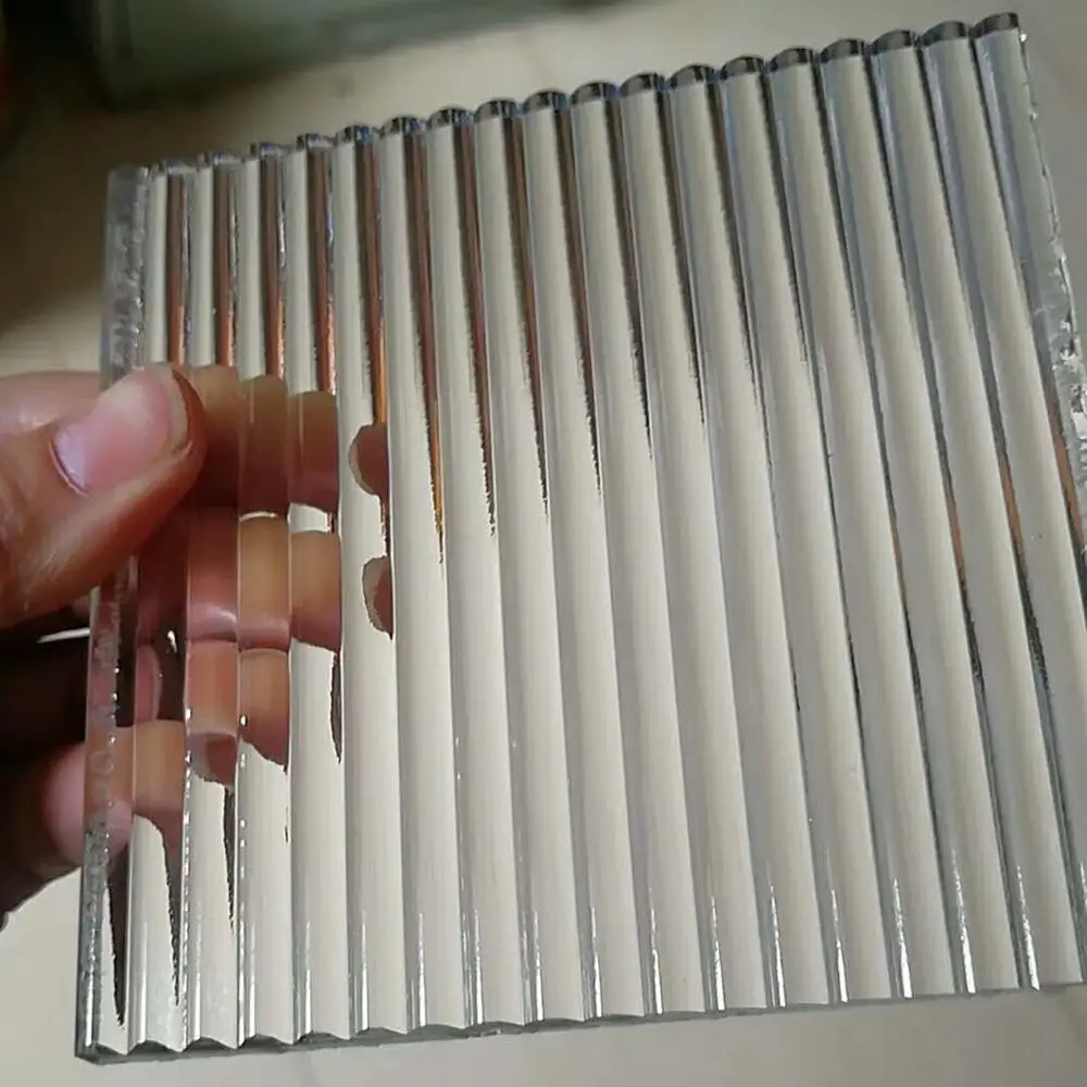 5mm 10mm Fluted Glass Panel Ribbed 