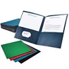 black/browm/orange a4 landscape cardboard foldable eco-friend handmade paper file folder with flap report cover 2 pocket design