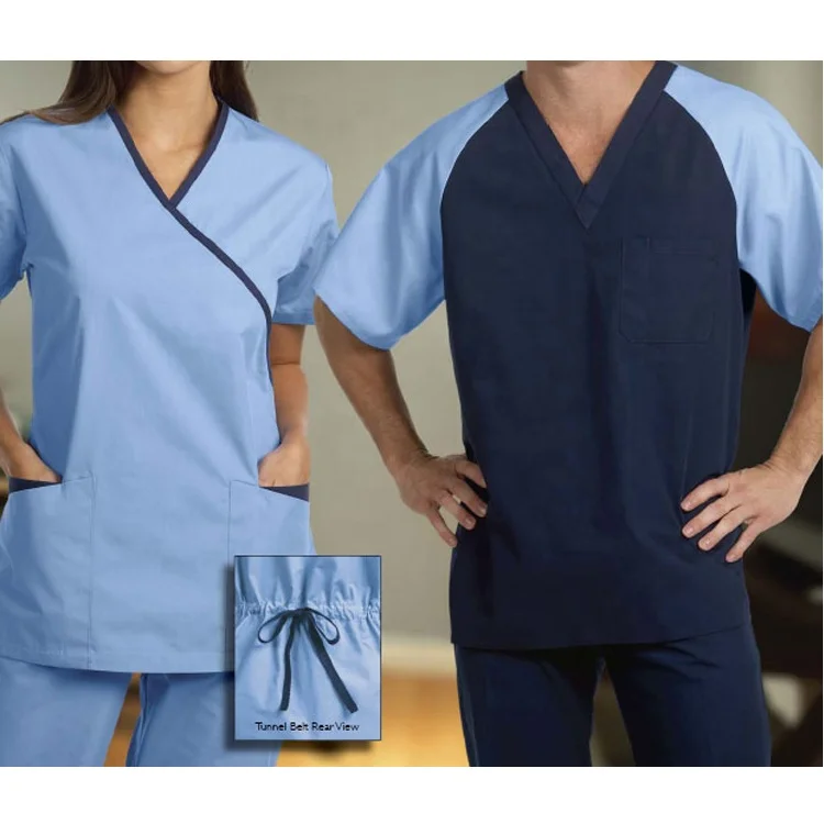 Wholesale Checkout Cheap Textile Medical Nursing Scrubs Top In Purple