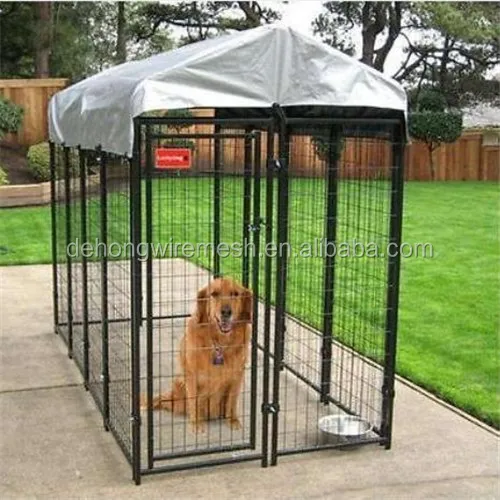 52"h X 4"w X4"l Black Powder Coated Outdoor Pet Dog Run Kennel With