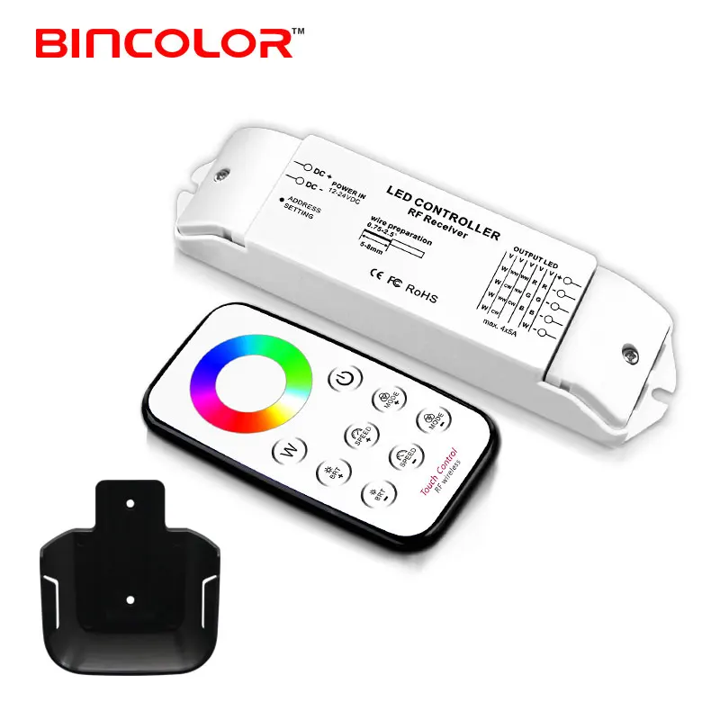 T4+R4 12V 24V RGBW led strip RF touch remote control wireless RGB and white light controller