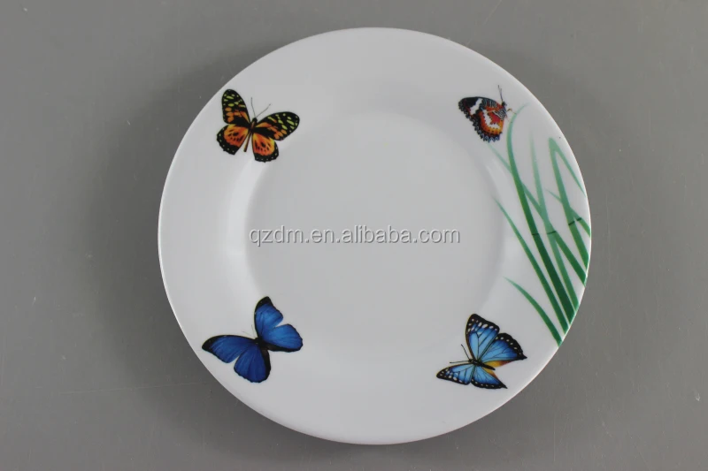 Butterfly Print Melamine Dinner Plate Plastic samll Plate