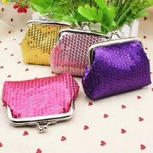 Women s Sequins Coin Purse Bling Bling Clutch Glittery Handy Buckle Mini Wallet 6B17