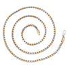 44613 xuping two tone dubai gold box chains, gold chain men, men chain