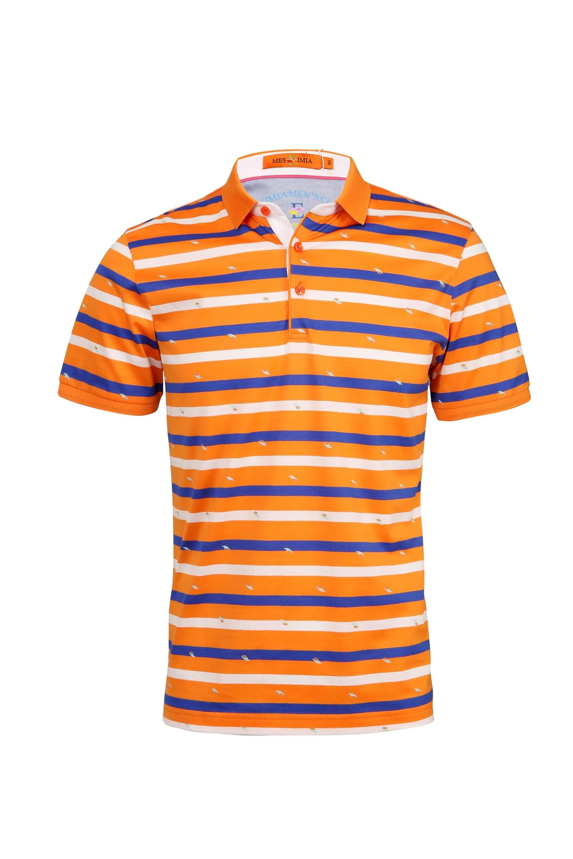 bright orange polo shirt