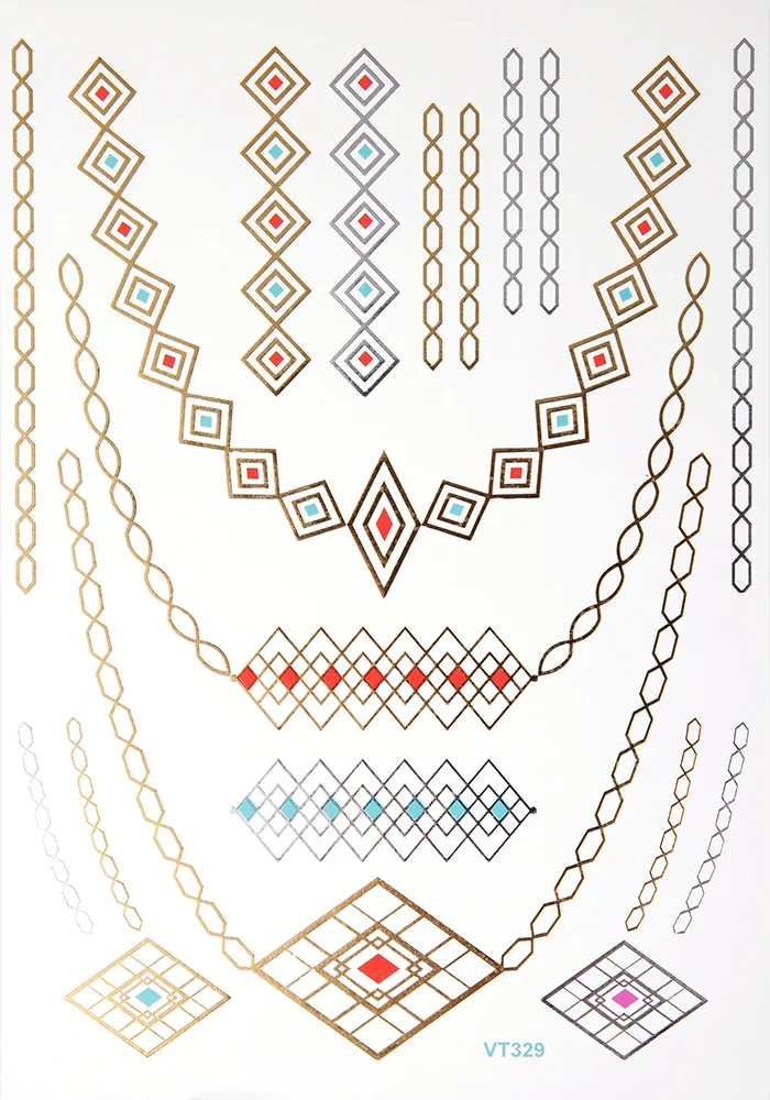 HOTSELLING FTEMPORARY METALLIC TATTOO, GOLD AND SILVER TATTOO STICKER FACTORY PRICE