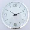 380mm diameter glow in dark clock chrome plating frame quartz clock silent clock movement customizable wall clock