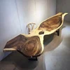 Factory wholesale wood slab dining table designs