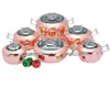 12pcs High Quality 2.5mm Tri-ply Copper Cookware Sets With vegetable Shape for Wholesale