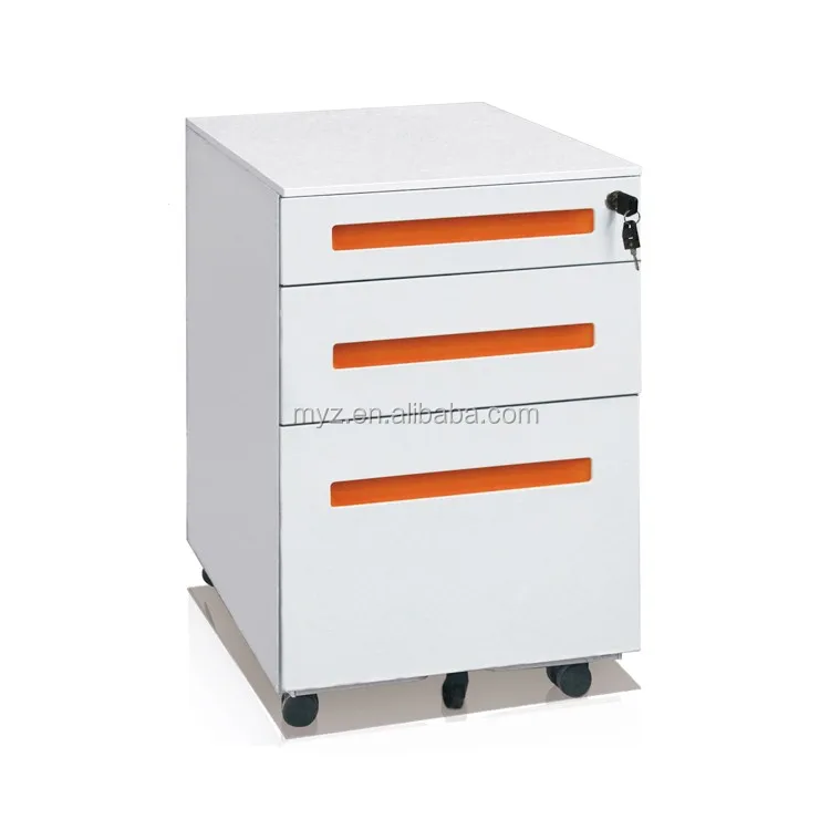 Mueble De Oficina De Acero Con Pedestal Móvil De Metal,3 Cajones