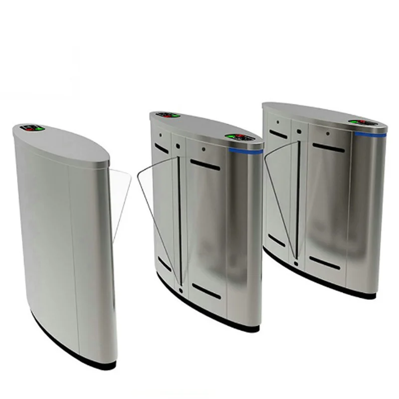 Traffic Management Access Control Flap Barrier Gate AI Smart Facial Recognition Waist Height Flap Barrier Turnstile