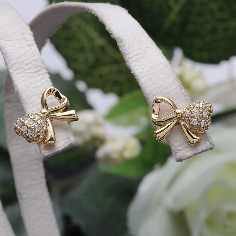 Cute Design Gold Bow Knot Shape Jewelry Small Earring Buy Bow Knot