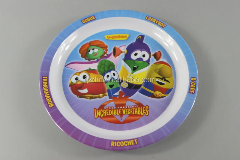 Heart-Shaped Melamine Children Dinner Plate Plastic Dish