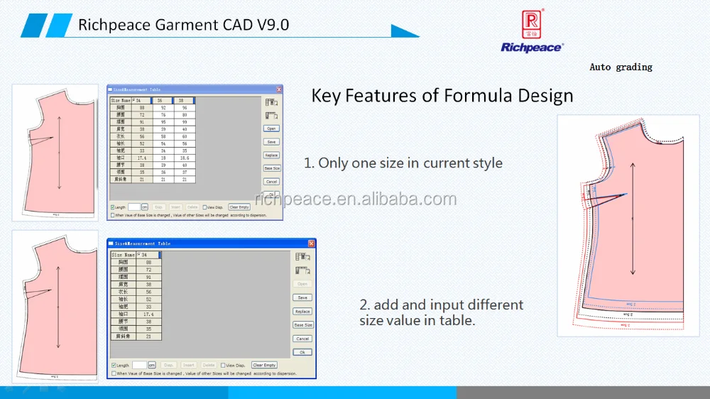 Richpeace Garment Cad System Compatible With Digitizer Plotter Cutter