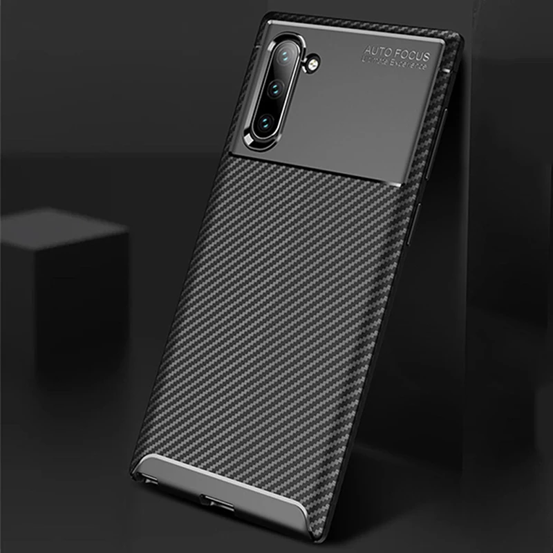 For Samsung Galaxy Note 10 Cover Case Carbon Fiber Soft Tpu Mobile ...