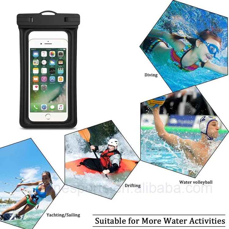 USA Amazon most popular, Eco-friendly high quality Soft TPU case swimming mobile phone waterproof bag