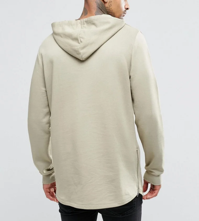 Side Zip Wholesale Blank Curved Hem Hoodie For Mens Buy Side Zip