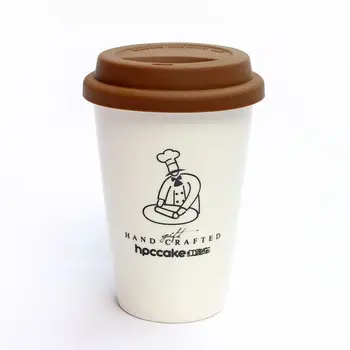 promotional custom logo silicone lid ceramic coffee travel mug buy