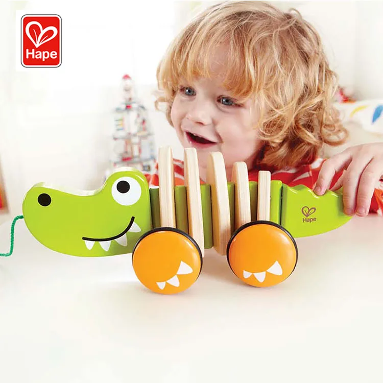 Hape Natural Baby Toys Educational Kids Wooden Models Able To Pull The