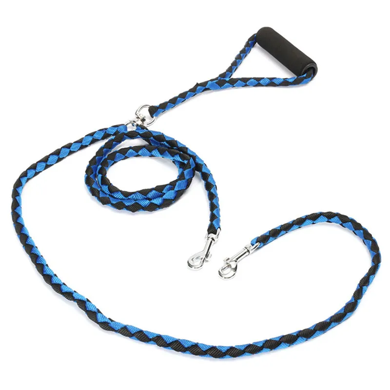 Double Dog Leash For Two Dogs 120cm Braided Tangle Free Dual Leash ...