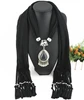 24 colors Beads Ethnic necklace Scarf pendant women fringe scarf jewelry Ladies tassel scarf