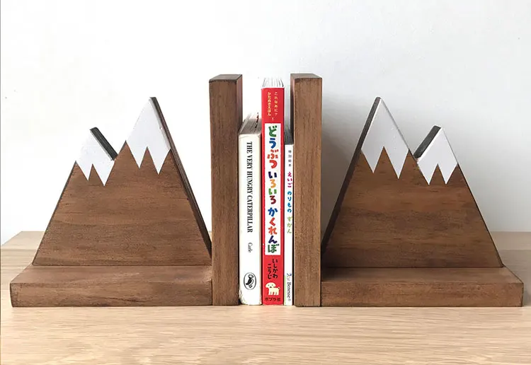 Rak Buku Dekorasi Kamar Anak Sandaran Buku Kayu Puncak Gunung Buy Kayu Bookends Huruf Bookends Dekoratif Bookends Product On Alibaba Com