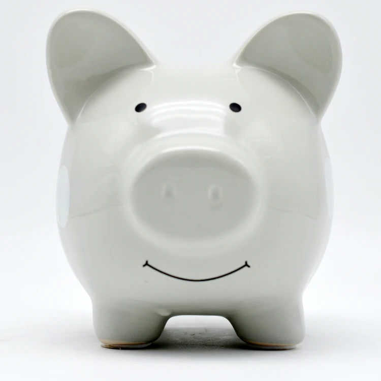 Wholesale animal money piggy bank ceramic pig for children