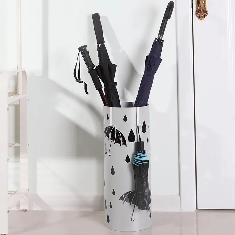 White Umbrella Holder Metal Home Office Decor Umbrella Hooks Stand Rack