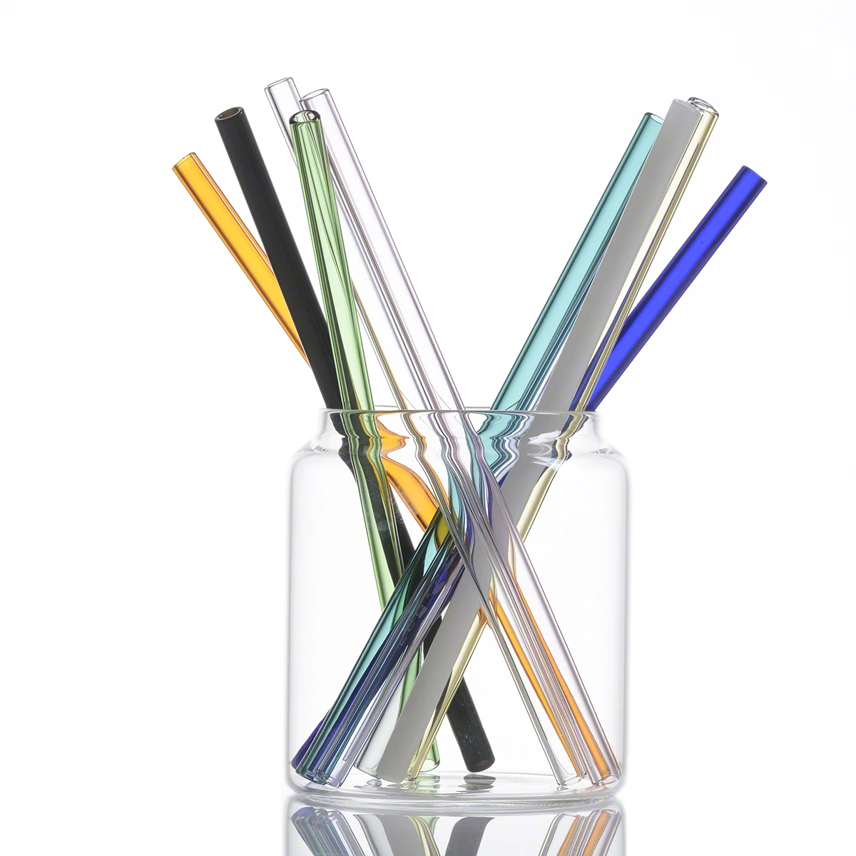 Handmade Borosilicate Straight Glass Straws Clear Glass Drinking Straws Colored