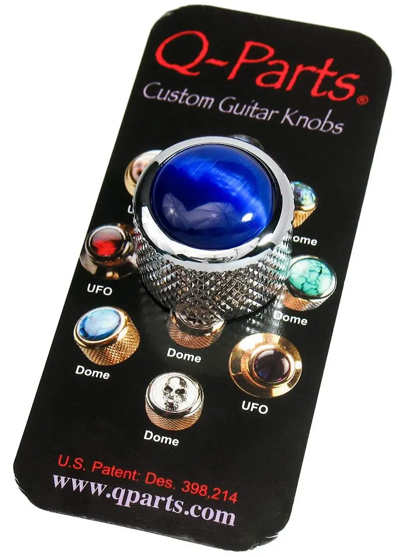 KCD-0083 NEW Q-Parts Dome Guitar Knob DIAMOND CRYSTAL ON CHROME