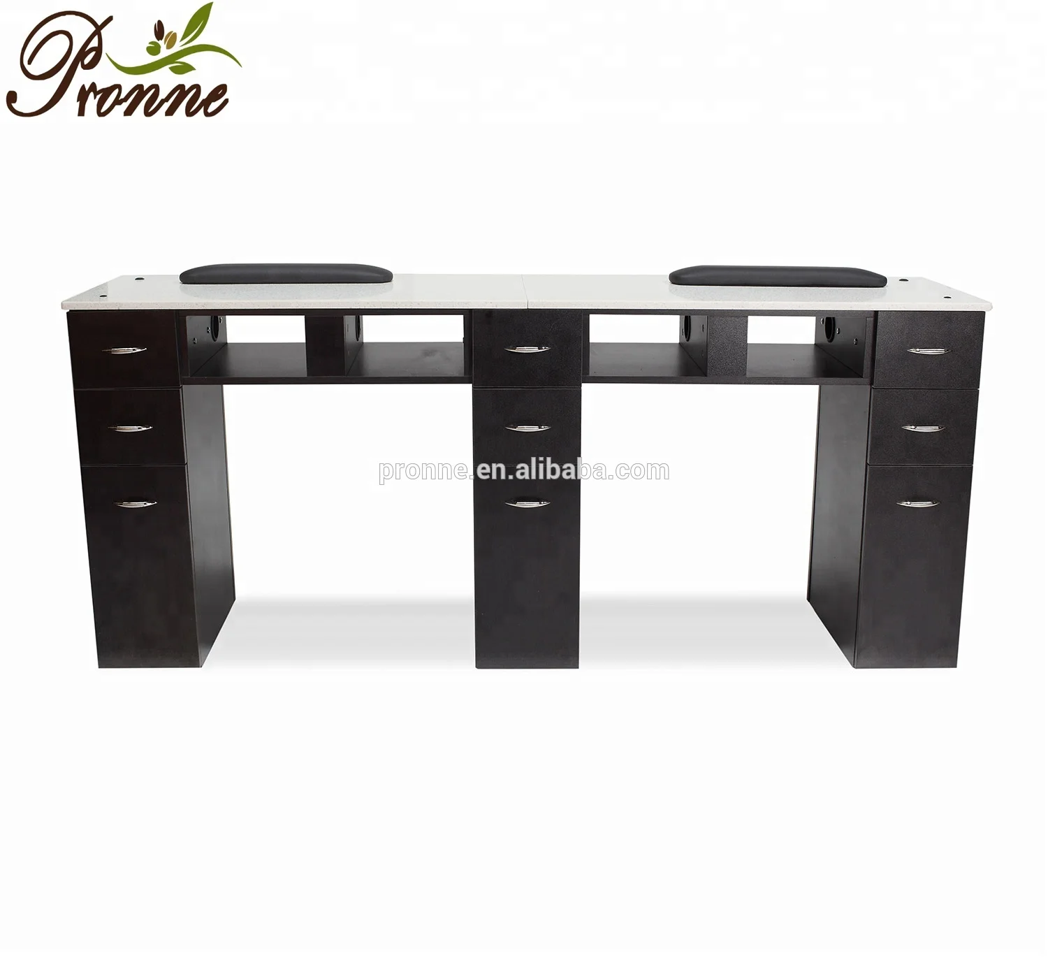 Modern Luxury Marble Top Black Nail Manicure Table With Vent Buy Nail