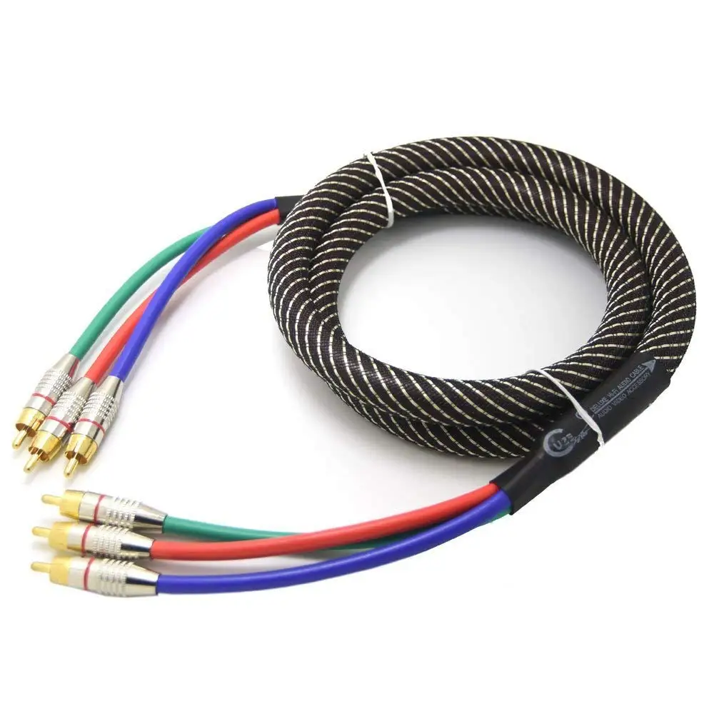 Guzi High End Performance DVD RCA Component Video Audio Cable Component Cable 1.5m