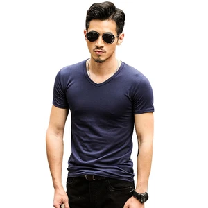 Fashion Popular Bulk Wholesale Clothing 65%Cotton 35%Polyester T-Shirt Blank Men's Slim Fit Dark Blue T-Shirt Fashion Popular Bulk Wholesale Clothing 65%Cotton 35%Polyester T-Shirt Blank Men's Slim Fit Dark Blue T-Shirt