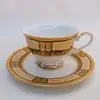 New Bone Embossed Gold Coffee Cup And Saucer Embossed Cups