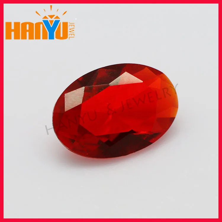 Wholesale Wuzhou Gemstone Oval Shaped Red Diamond Cut Glass Gems Buy
