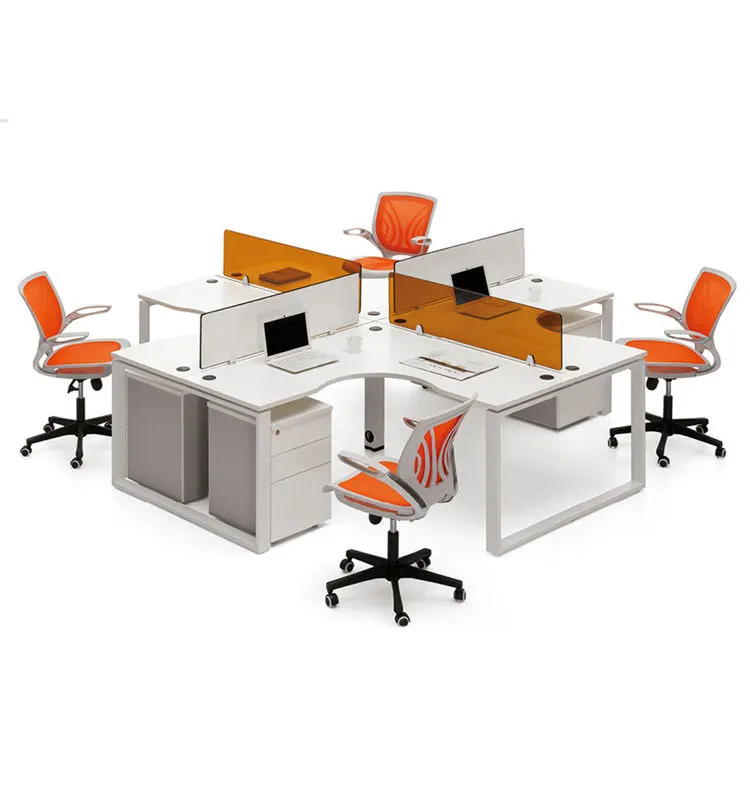 Office Furniture Workstations With 4 Person Set Office