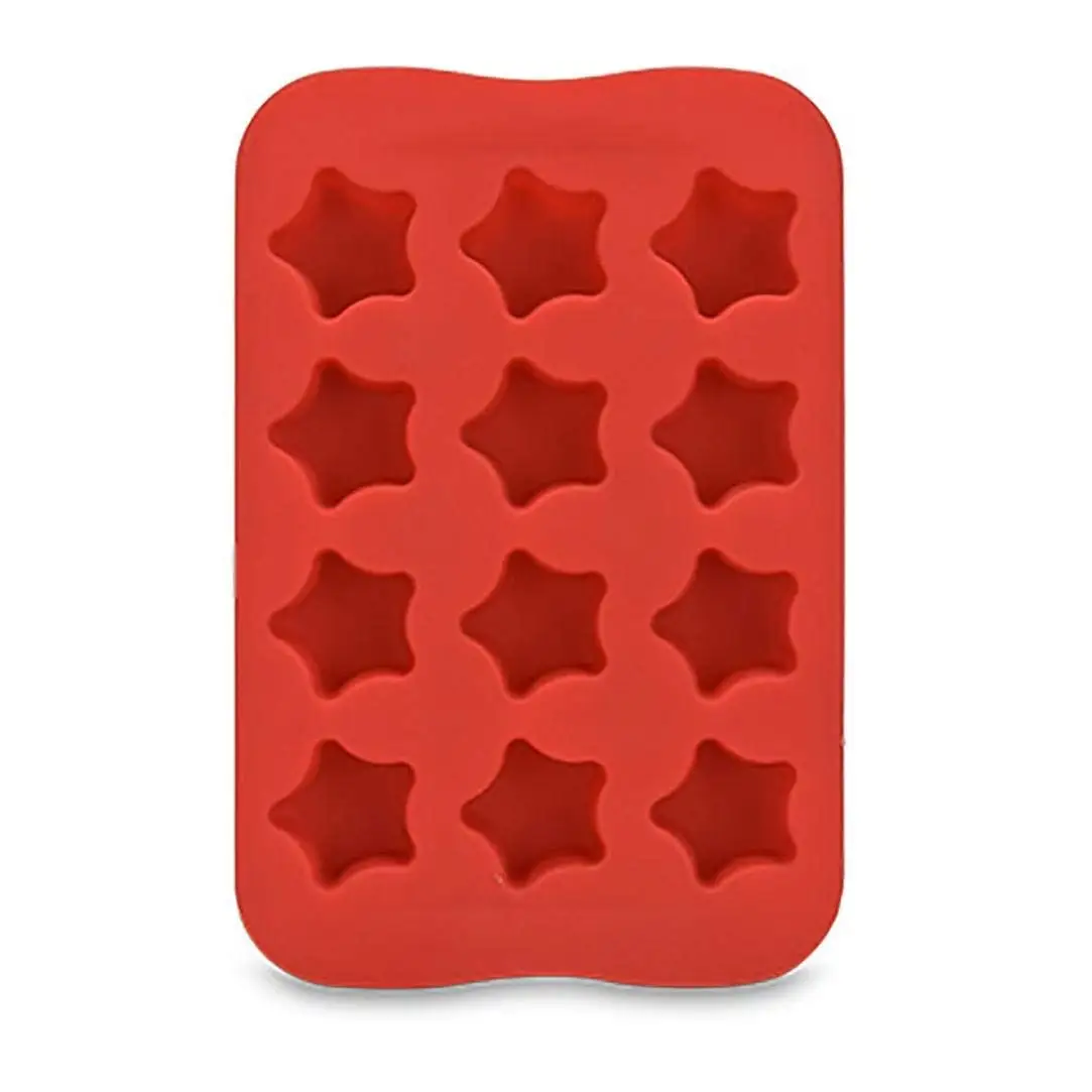 Sameno Ice Cube Trays, Easy-Release Silicone Flexible Bar Pudding Jelly Chocolate Maker Mold 12 Ice Cube Trays Stackable Durable and Dishwasher Safe (B)
