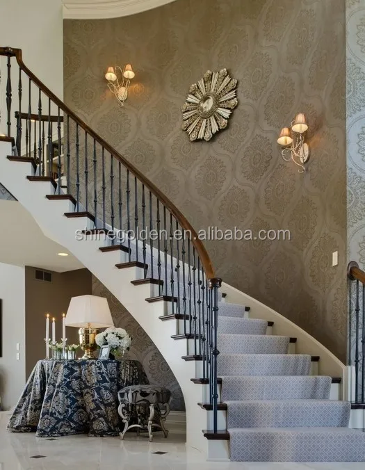 Decorative Steel Galvanized Wrought Iron Interior Stair Railing