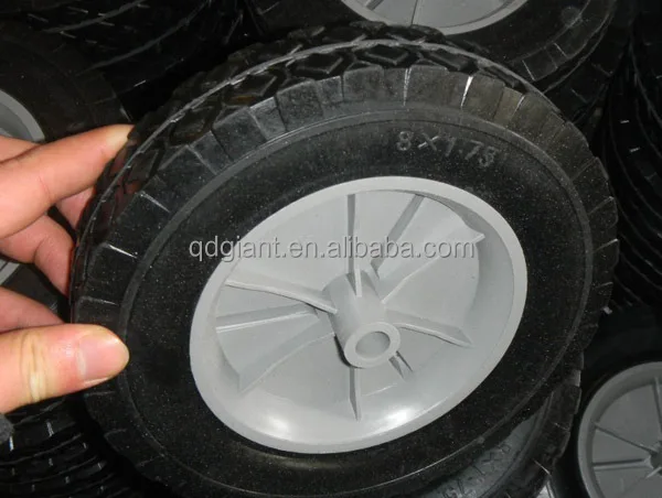 8x1.75 white plastic rim solid wheel