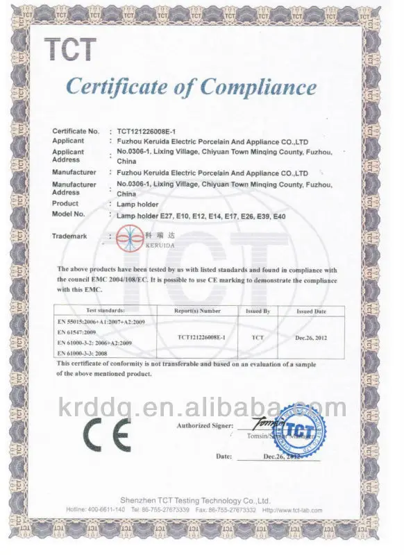 E40 ceramic porcelain screw cap lamp holder with bracket