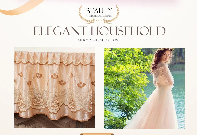 Hot sale European Korean princess solid color polyester light luxury cheap bedding set three poeces bed skirt lace edge