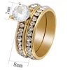Diamond ring plating 18k golds zircon men wedding ring set stainless steel ring