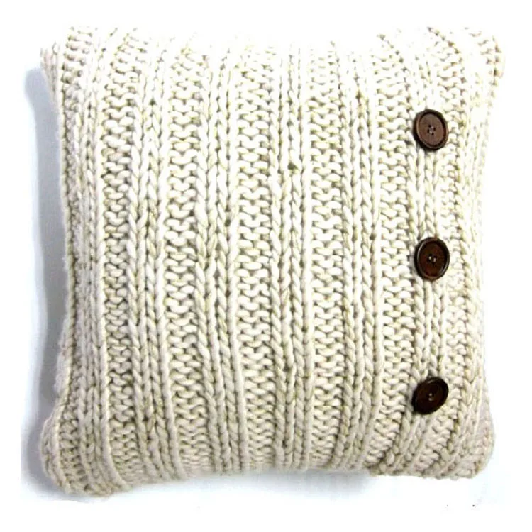 Szplh New Design Handmade Chunky Knit Cushion Cover With Gold