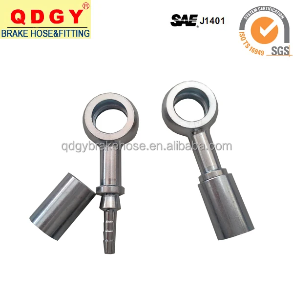 Stainless Steel Braided Ptfe Brake Hose Crimped Banjo Fitting With