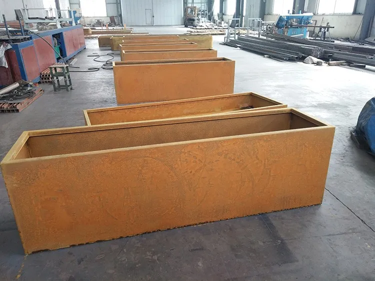 Corten Steel Rusted Metal Raised Vegetable Garden Grow Bed And Plant