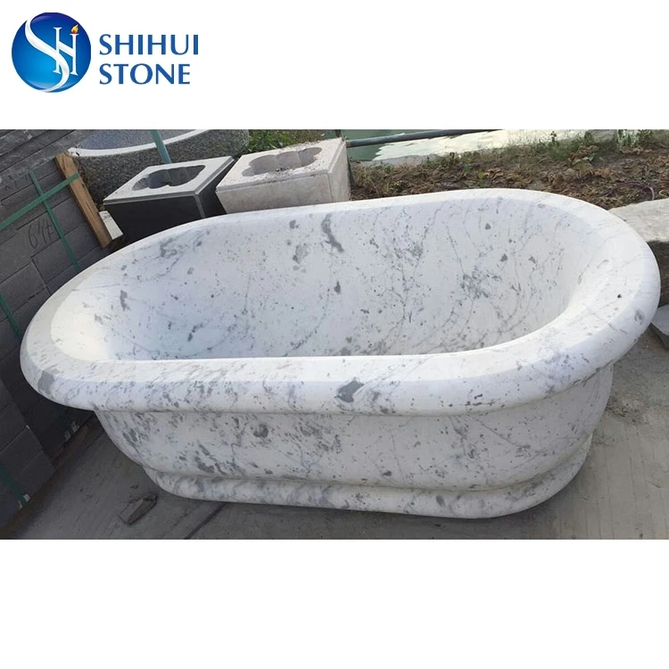 Chinese Freestanding Used Bathtub,Black And Gold Natural Stone Oval Solid Marble Bathtub Price