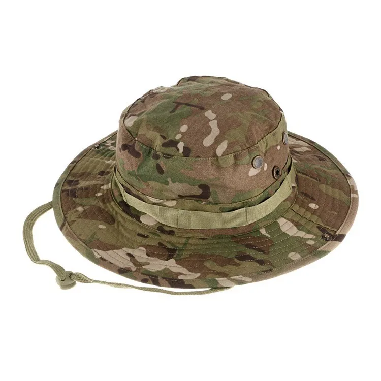 Outdoor Wide-brim Boonie Hat Camouflage Breathable Jungle Hat Eyelets ...