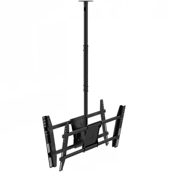 P52 Height Adjustable Flip Down Double Side Ceiling Tv Mount For