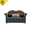 Quality bargain small blue plaid two seat pull out sofa cum bed